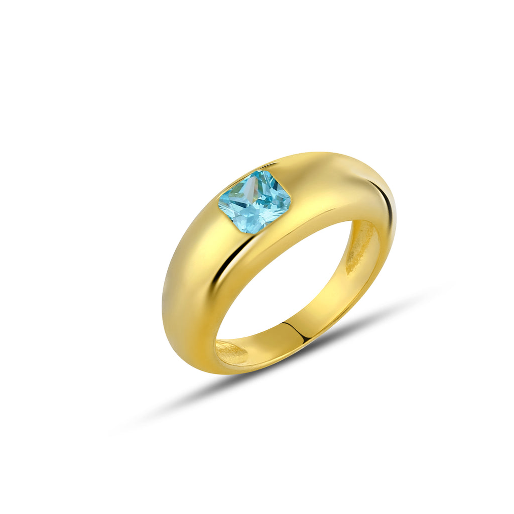 Square Zircon Rng Ring in Sterling Silver