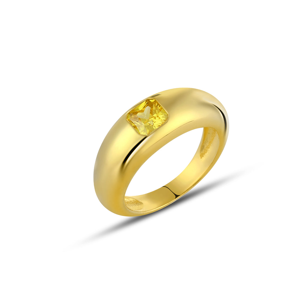 Square Zircon Rng Ring in Sterling Silver