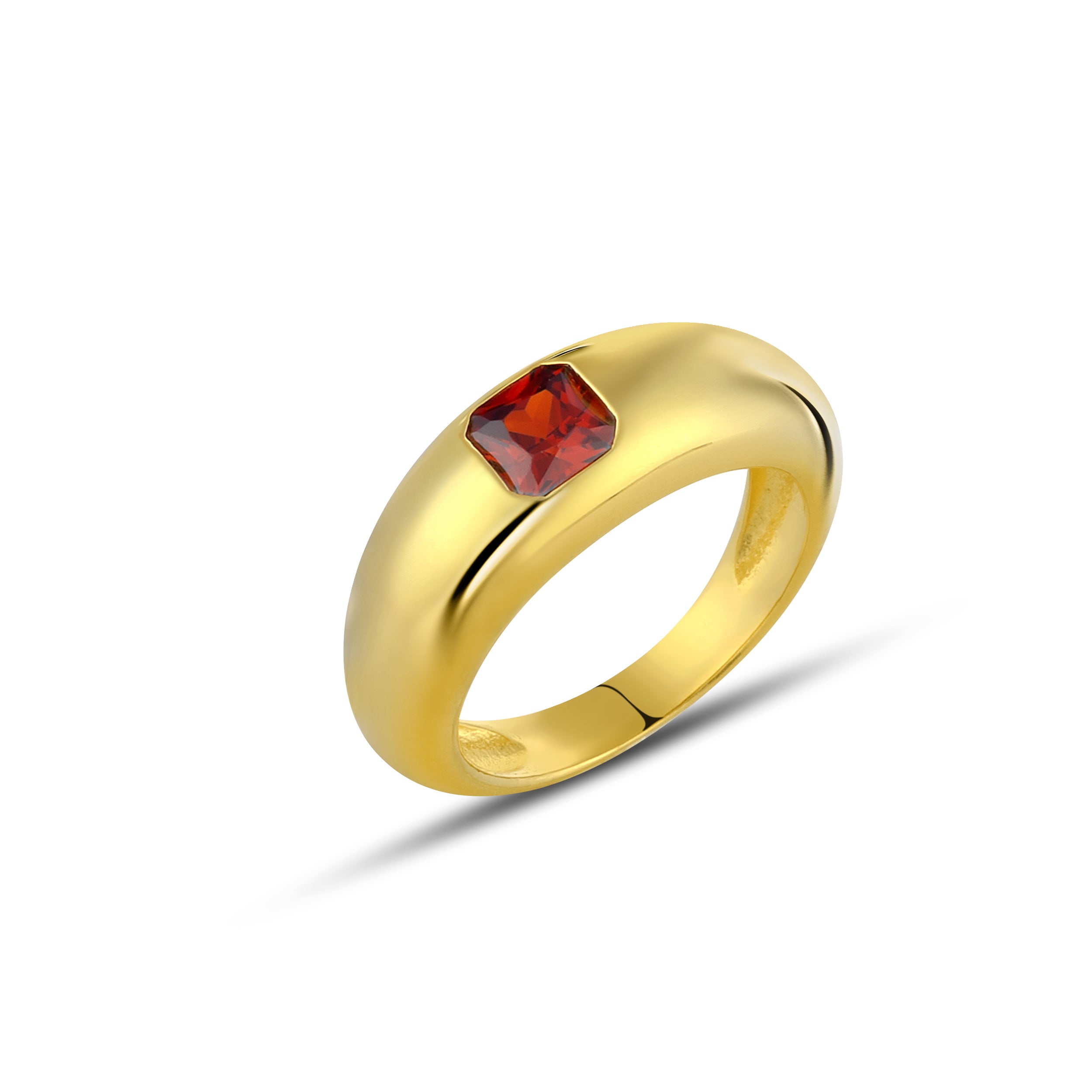 Square Zircon Rng Ring in Sterling Silver
