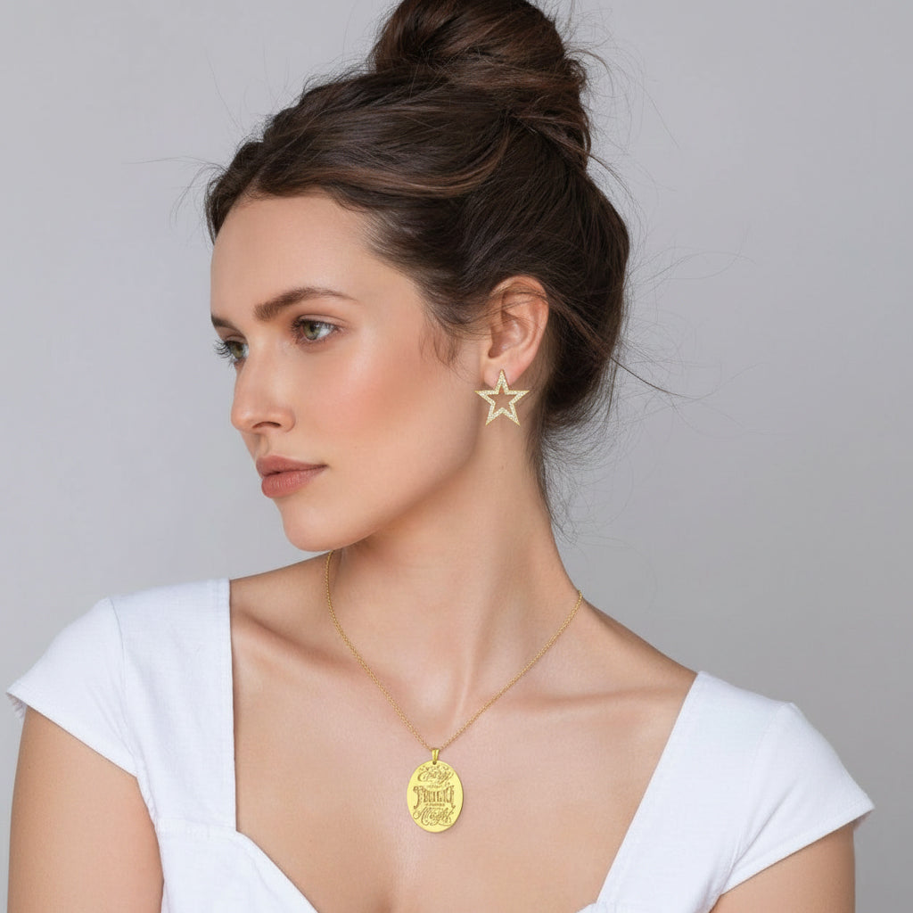 Star-m Earring in Sterling Silver