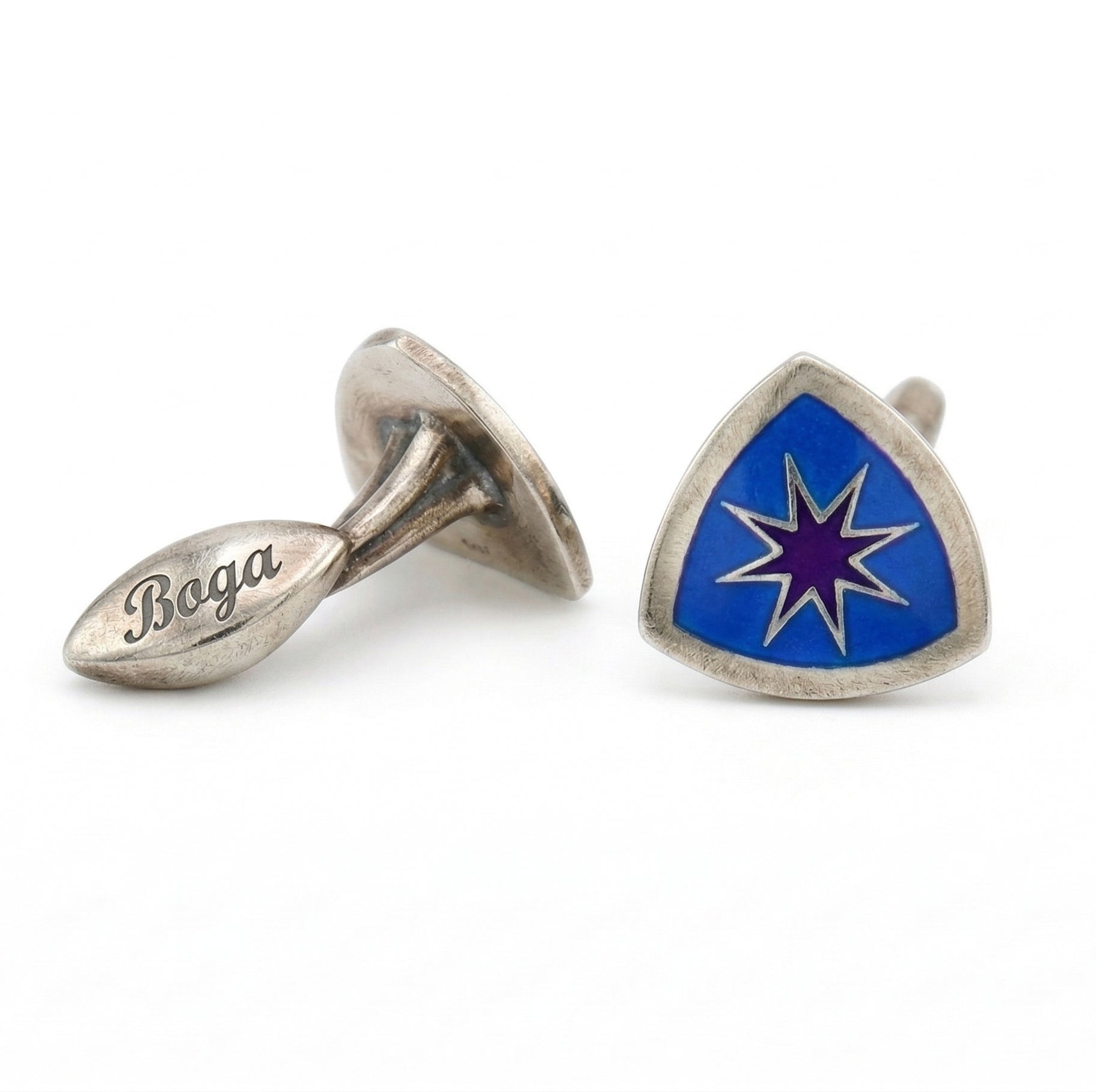 Star Shiled Cufflinks in Sterling Silver