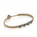 Strenght Symbols Flat Braided Bracelet in Sterling Silver