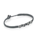Strenght Symbols Flat Braided Bracelet in Sterling Silver