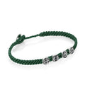 Strenght Symbols Flat Braided Bracelet in Sterling Silver