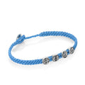 Strenght Symbols Flat Braided Bracelet in Sterling Silver