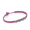 Strenght Symbols Flat Braided Bracelet in Sterling Silver