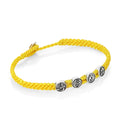 Strenght Symbols Flat Braided Bracelet in Sterling Silver