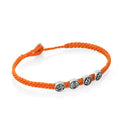 Strenght Symbols Flat Braided Bracelet in Sterling Silver