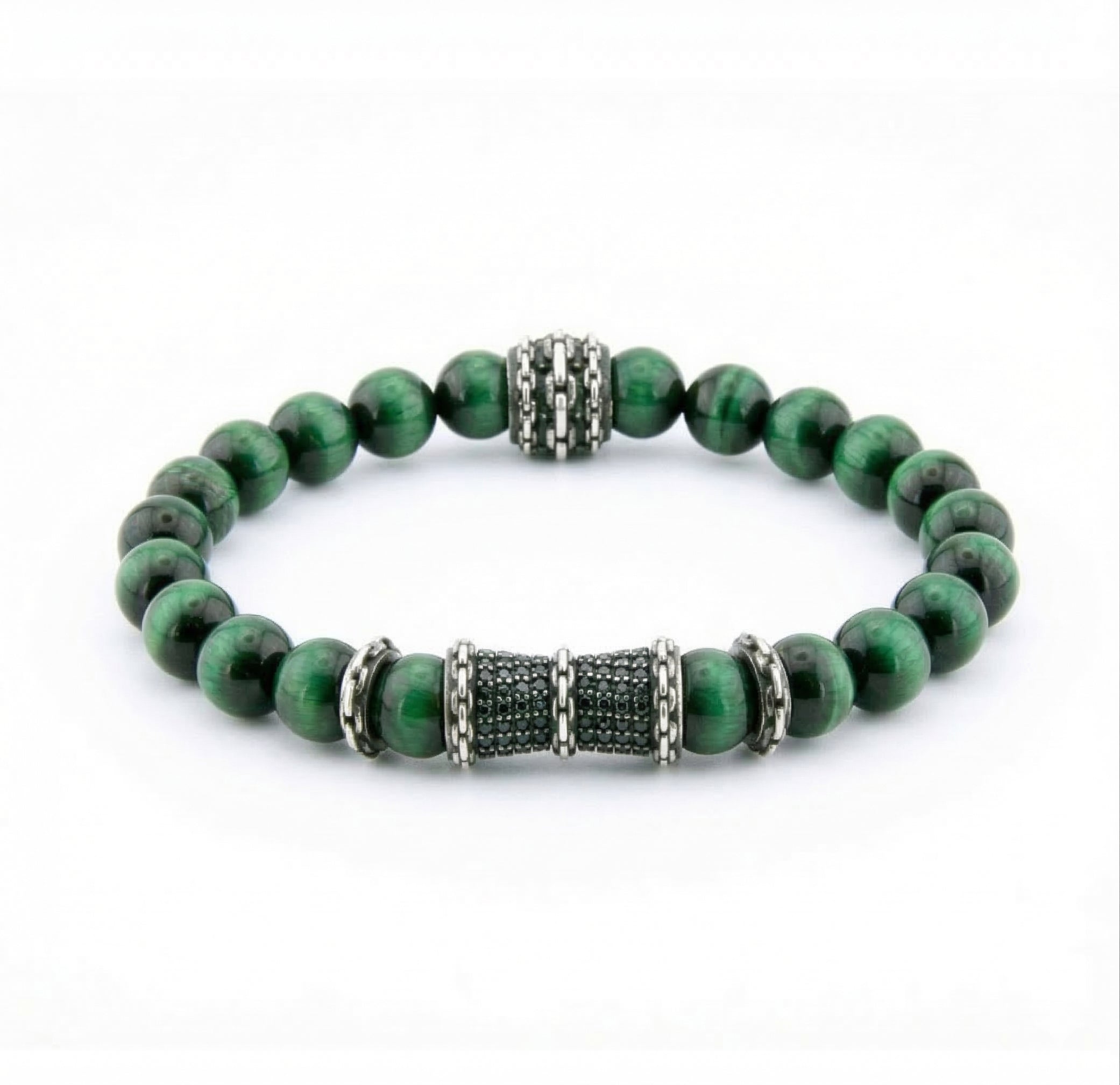 Stretch Chain Ball Curve Bracelet in Sterling Silver