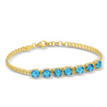 Tennis-cuban 7 Bracelet in Sterling Silver