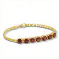 Tennis-cuban 7 Bracelet in Sterling Silver