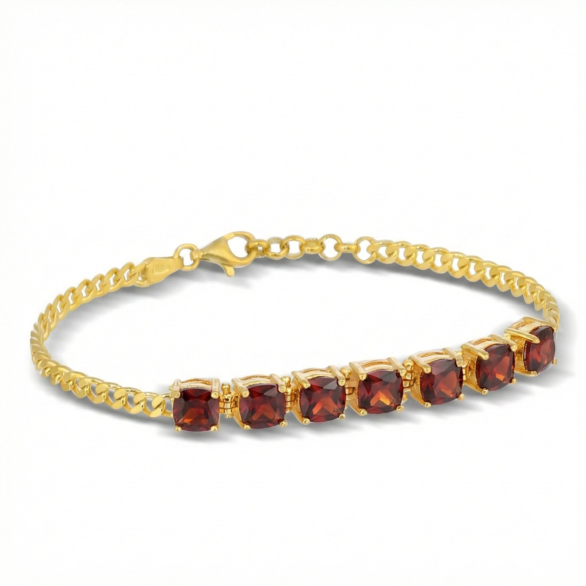 Tennis-cuban 7 Bracelet in Sterling Silver