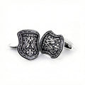 Tiger Shield Cufflinks in Sterling Silver