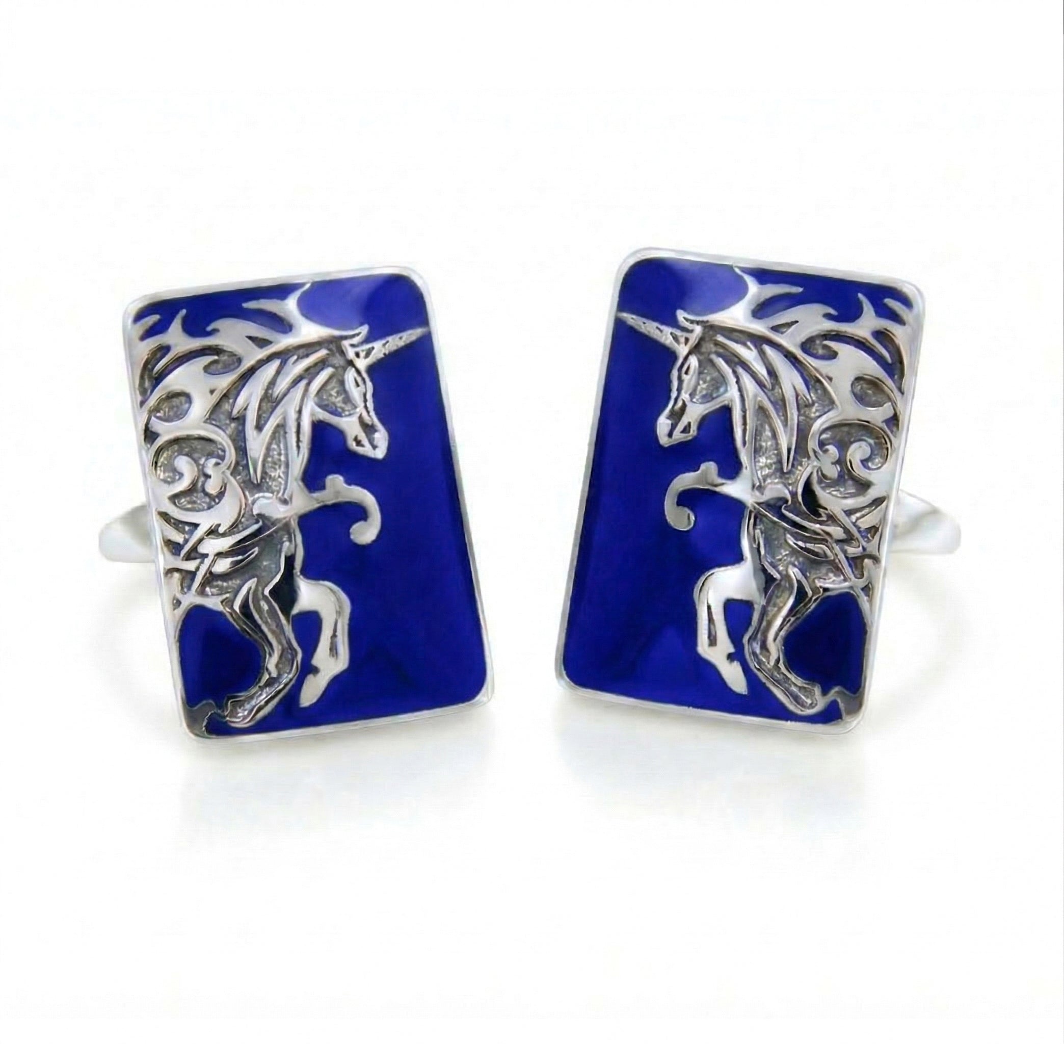 Tribal Unicorn Cufflinks in Sterling Silver