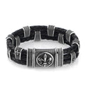 Triple Bubble-lock Fleur de Lis Bracelet in Sterling Silver