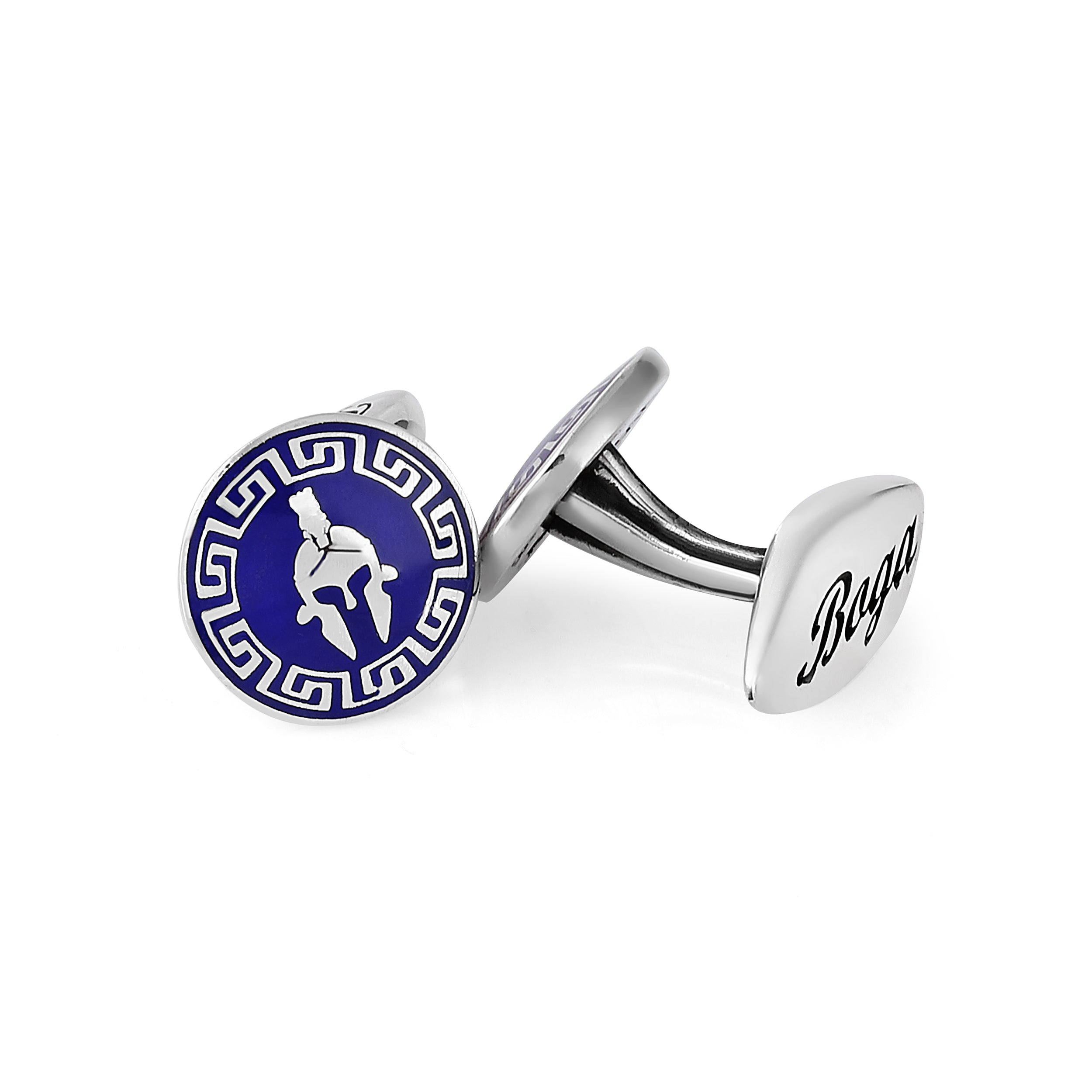 Trojan Helmet Cufflinks in Sterling Silver