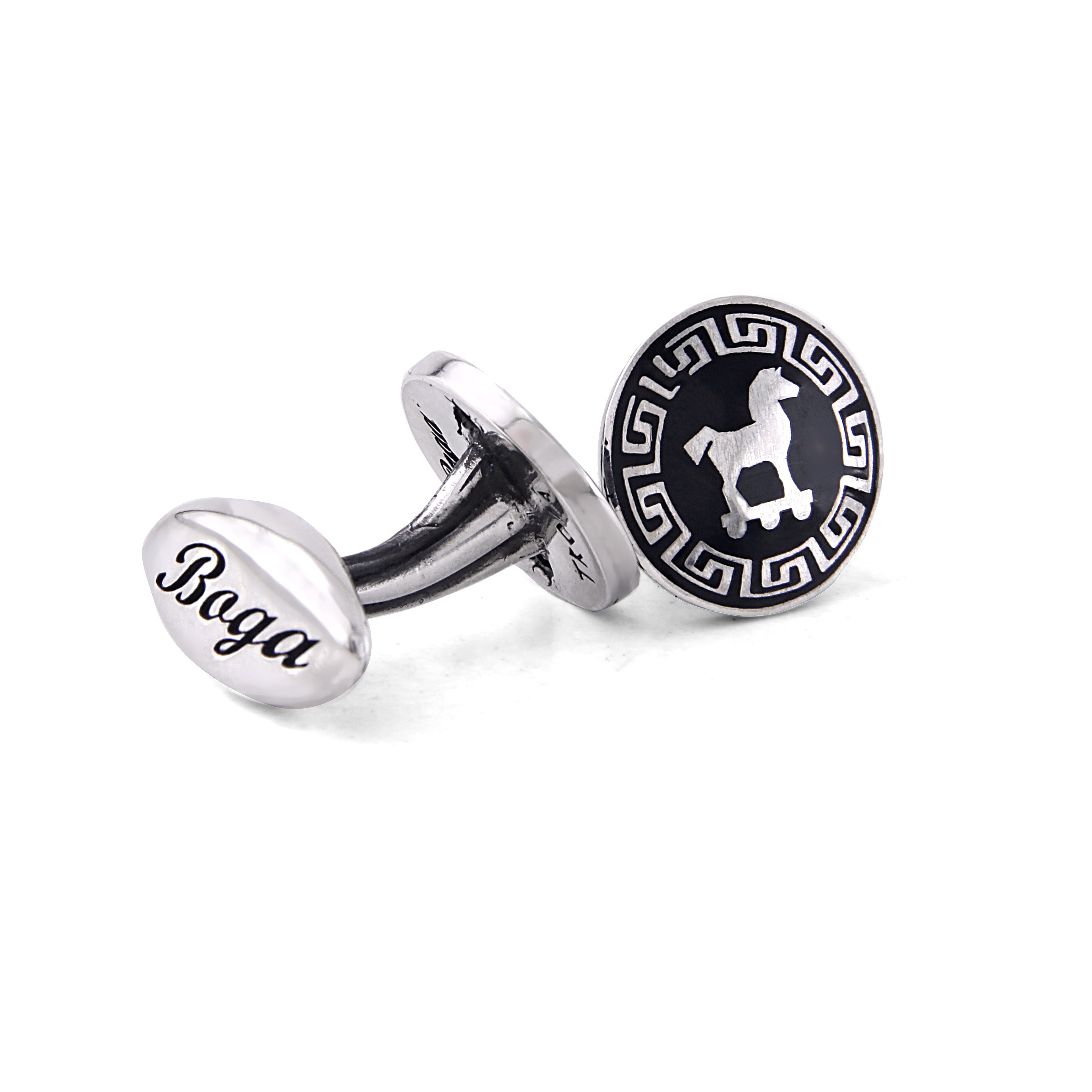 Trojan Horse Cufflinks in Sterling Silver