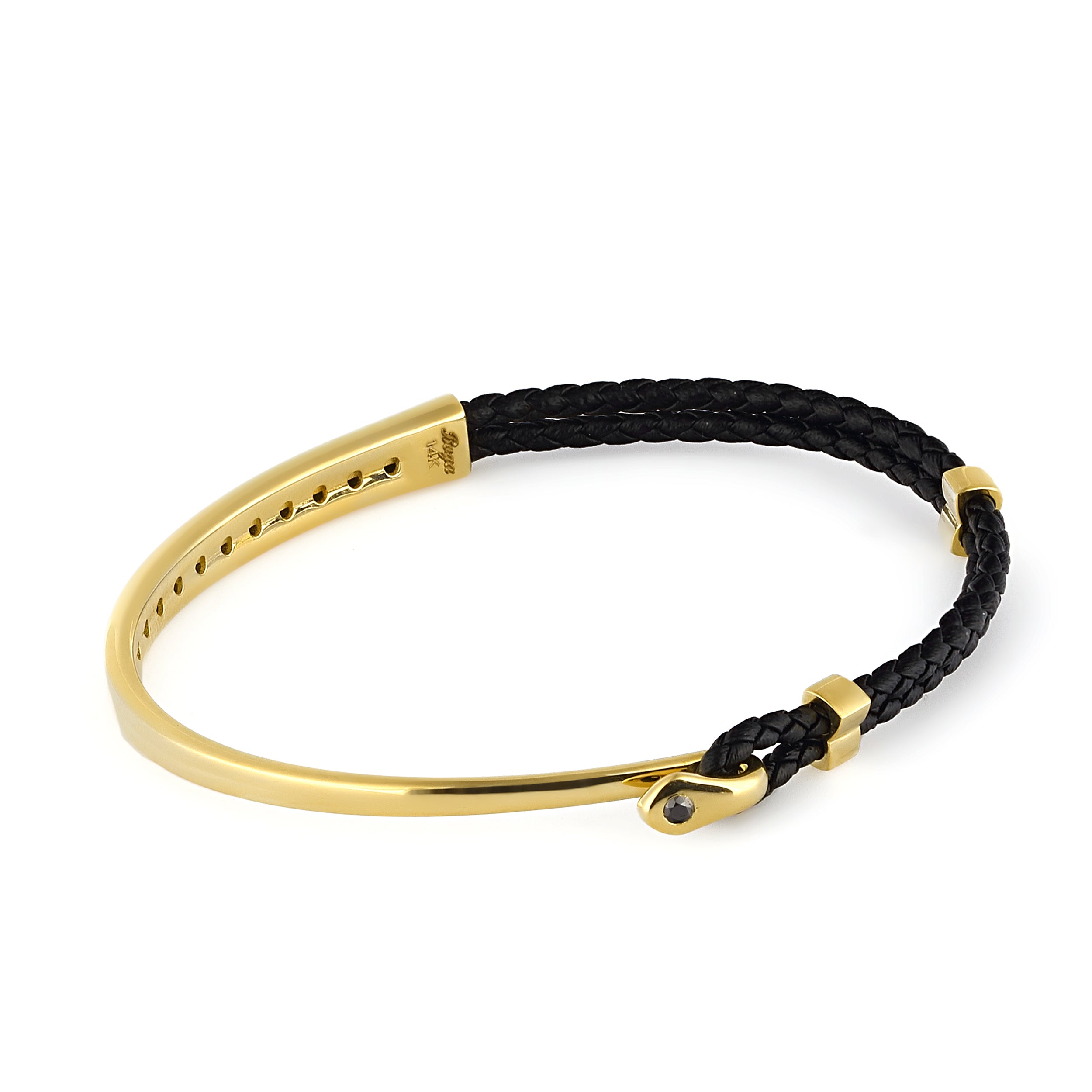 U-leather Black Diamond in 14K Gold