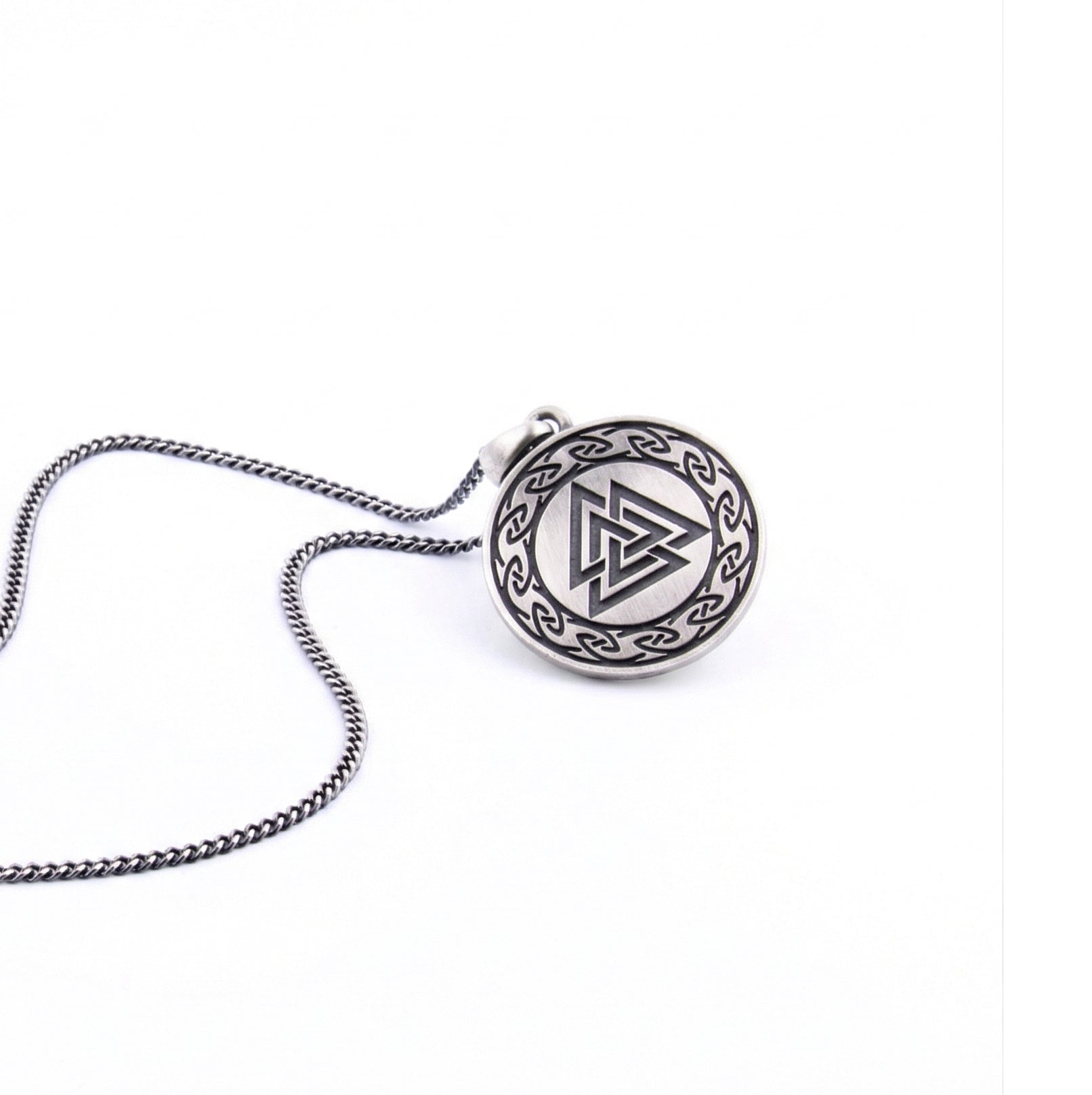 Viking Walhalla Warrior Necklace in Sterling Silver