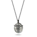 Viking Warrior Talisman Big Necklace, Sterling Silver