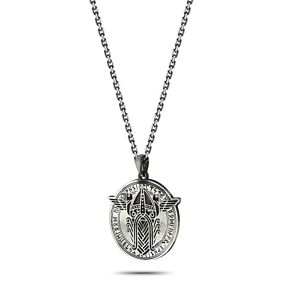 Viking Warrior Talisman Big Kolye, 925 Ayar Gümüş
