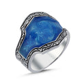 Rng Vv Enamel Ring in Sterling Silver