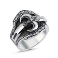 Vv Engraved Sword Ring in Sterling Silver
