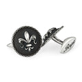 Warrior Chain Shield Fleur de Lis Cufflinks in Sterling Silver