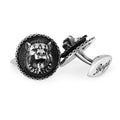 Warrior Chain Shield Lion 3D Cufflinks in Sterling Silver