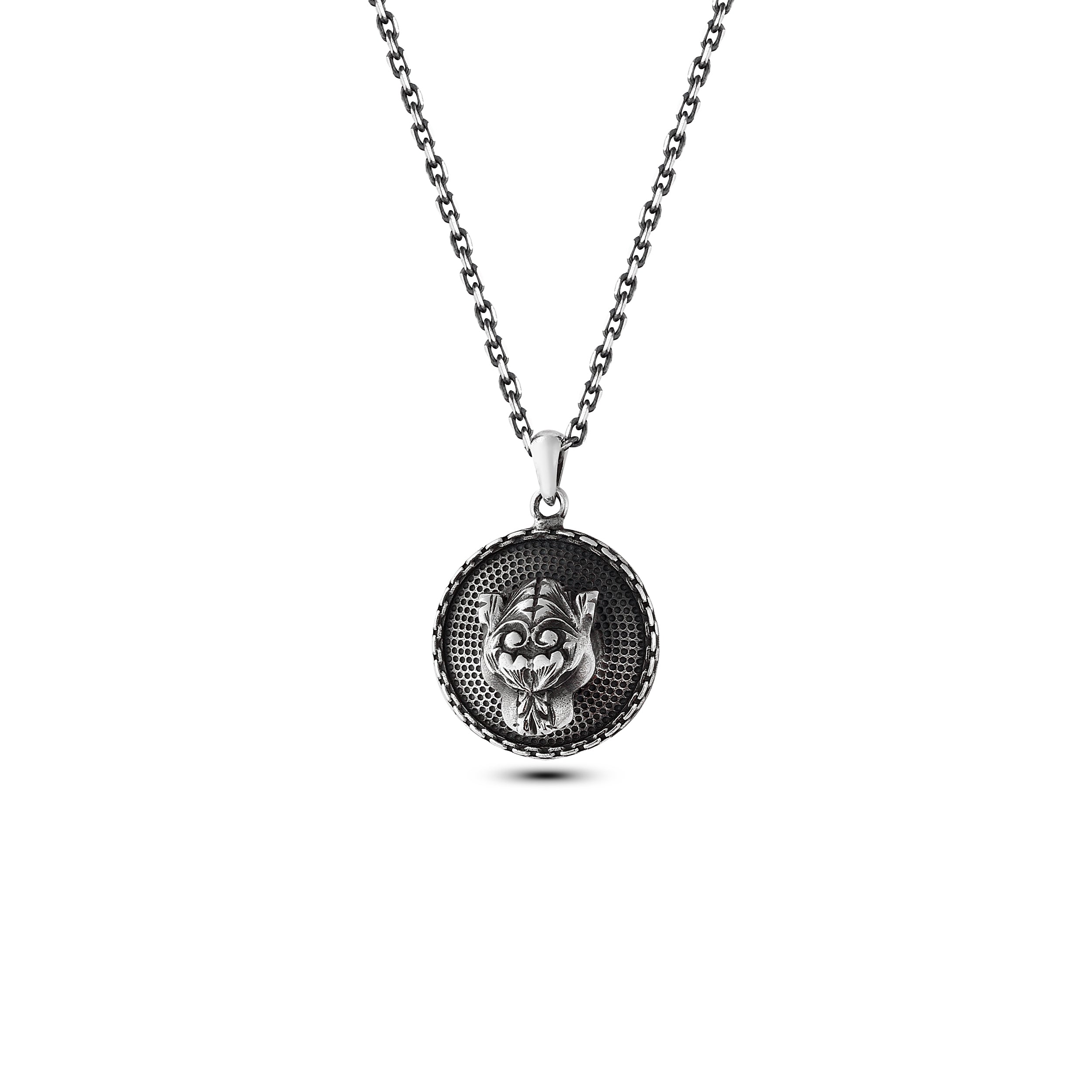 Warrior Chain Shield Panther 3D Necklace in Sterling Silver