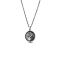Warrior Chain Shield Skull Necklace in Sterling Silver