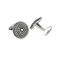 Warrior Chain Shield Zircon Cufflinks in Sterling Silver