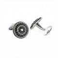 Warrior Chain Shield Zircon Cufflinks in Sterling Silver