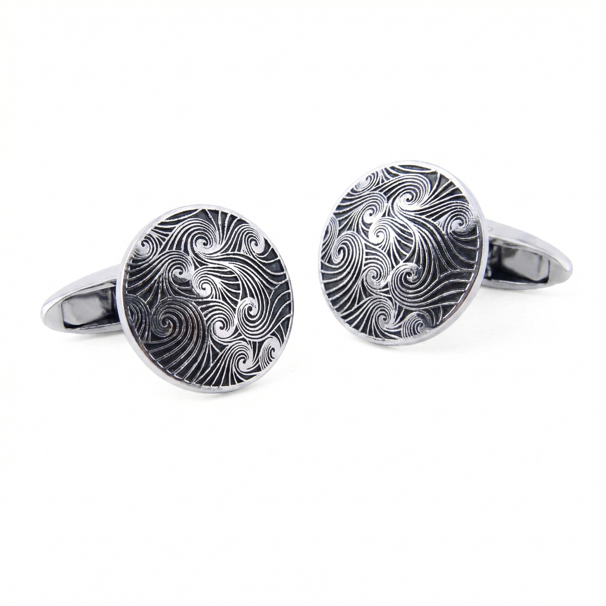 Waves Cufflinks in Sterling Silver