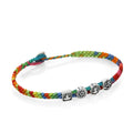 Yoga Symbols Flat Braided Bracelet in Sterling Silver