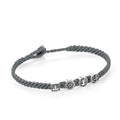 Yoga Symbols Flat Braided Bracelet in Sterling Silver
