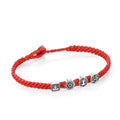 Yoga Symbols Flat Braided Bracelet in Sterling Silver