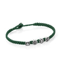 Yoga Symbols Flat Braided Bracelet in Sterling Silver