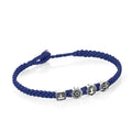 Yoga Symbols Flat Braided Bracelet in Sterling Silver