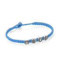 Yoga Symbols Flat Braided Bracelet in Sterling Silver