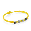 Yoga Symbols Flat Braided Bracelet in Sterling Silver