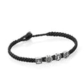 Yoga Symbols Flat Braided Bracelet in Sterling Silver