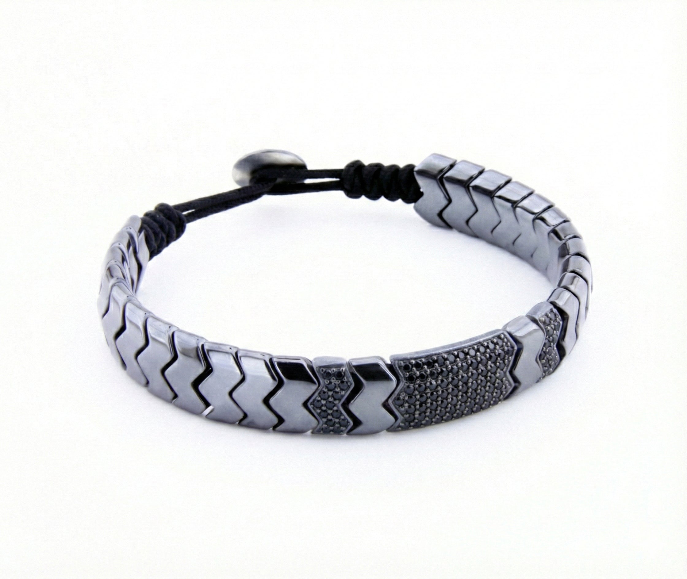 Zircon Zigzag Bracelet in Sterling Silver