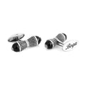 Concave Bubble Gem Stone Cufflinks in Sterling Silver