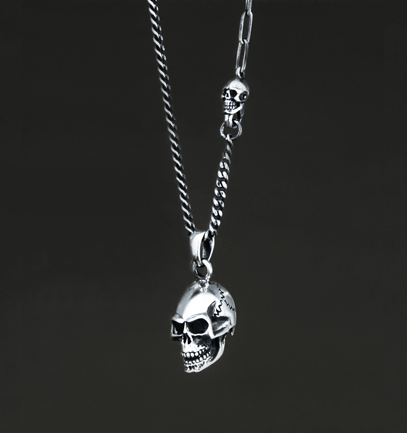 CHAIN SKULL LOCK SKULL 80CM – Sterling Silver and Gold Jewelry