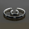 CUFF DOUBLE 3MM LEATHER & RING BLACK